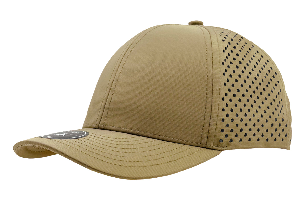 Custom Zapped Headwear Apache 6-Panel Low Profile Snapback Hat in Khaki, ready for personalized logo or design