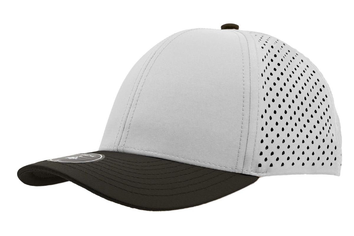 Custom Zapped Headwear Apache 6-Panel Low Profile Snapback Hat in Off White/Black Bill, ready for personalized logo or design