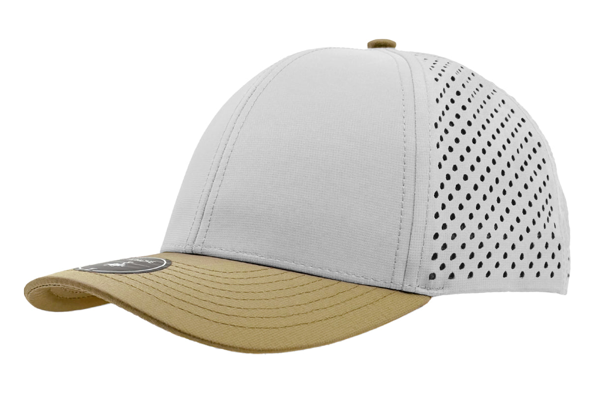 Custom Zapped Headwear Apache 6-Panel Low Profile Snapback Hat in Off White/Khaki Bill, ready for personalized logo or design