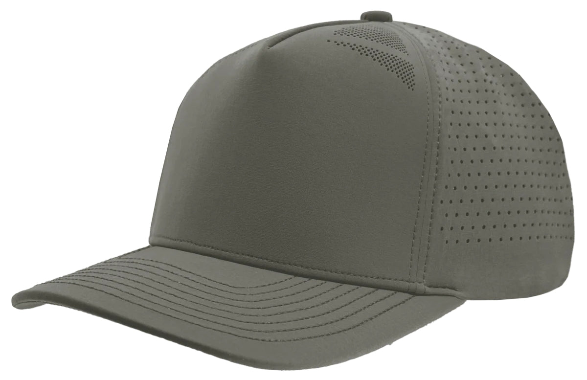 Custom Zapped Headwear Blackhawk Elite Perforated Snapback Hat in Grey, ready for personalized logo or design