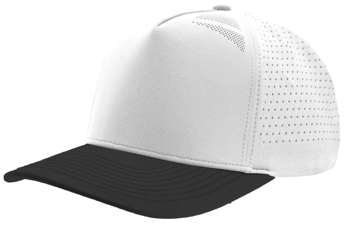 Custom Zapped Headwear Blackhawk Elite Perforated Snapback Hat in Smoke White/Black Bill, ready for personalized logo or design