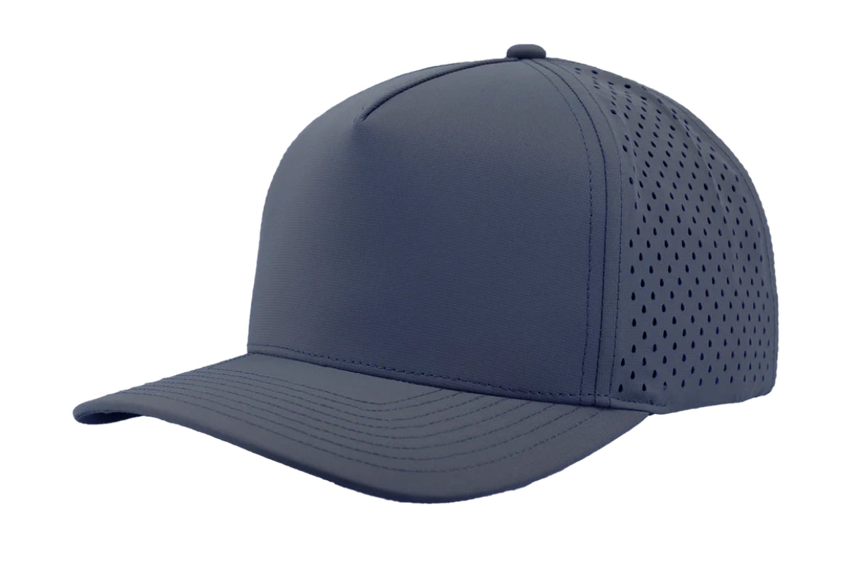 Custom Zapped Headwear Blackhawk 5-Panel Snapback Hat in Light Navy, ready for personalized logo or design