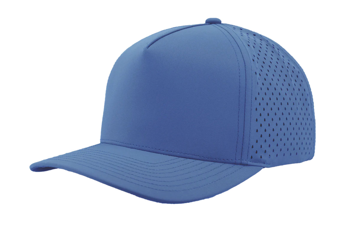 Custom Zapped Headwear Blackhawk 5-Panel Snapback Hat in Ocean Blue, ready for personalized logo or design
