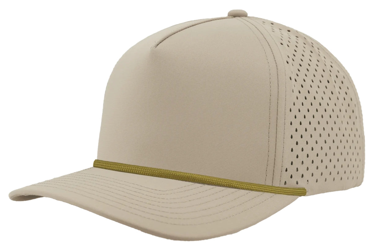 Custom Zapped Headwear Blackhawk R+ Rope Snapback Hat in Smoke/Loden Rope, ready for personalized logo or design