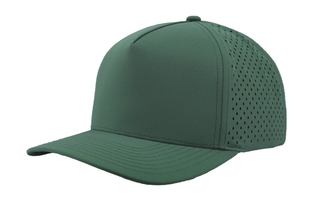 Custom Zapped Headwear Blackhawk 5-Panel Snapback Hat in Steel Green, ready for personalized logo or design