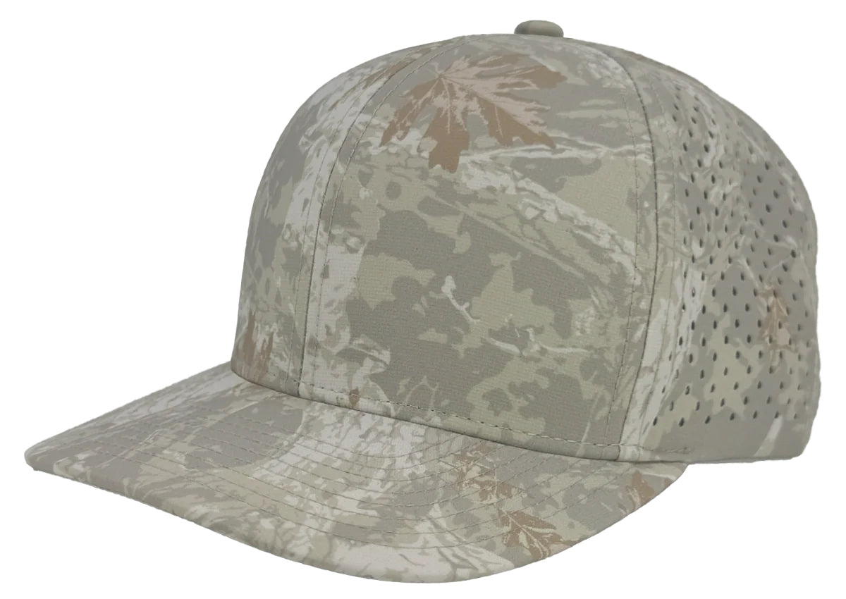 Custom Zapped Headwear Bomber 6-Panel Snapback Hat in Tree Camo, ready for personalized logo or design