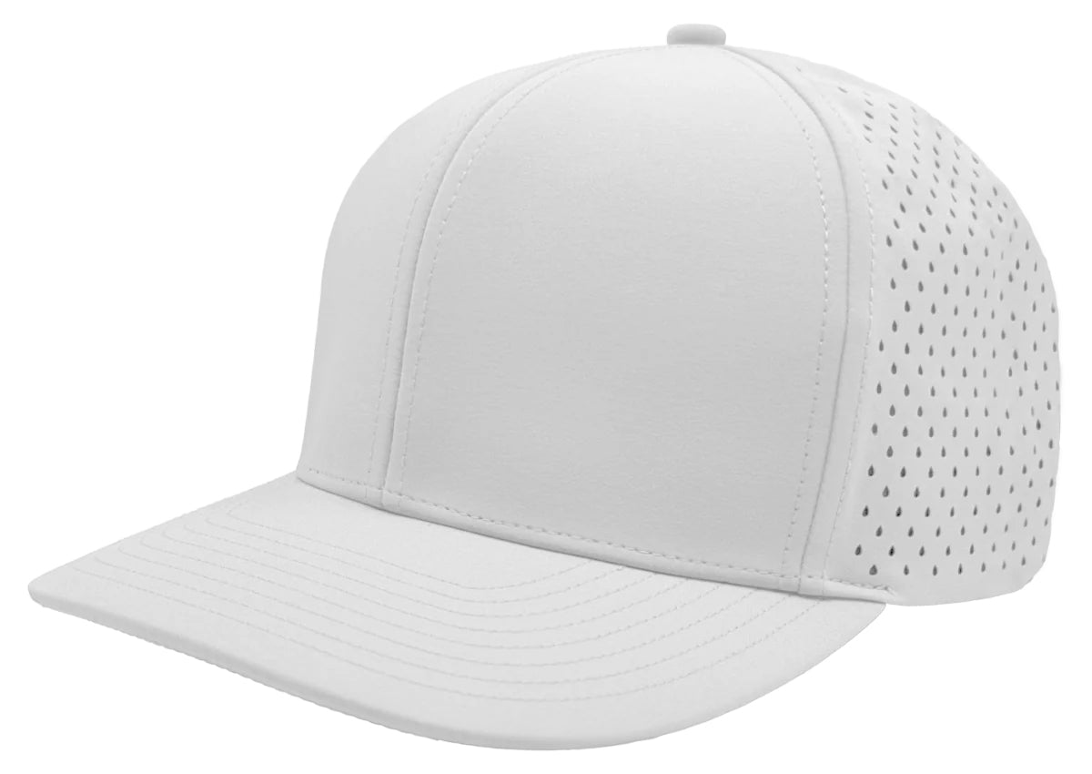 Custom Zapped Headwear Bomber 6-Panel Snapback Hat in Stark White, ready for personalized logo or design