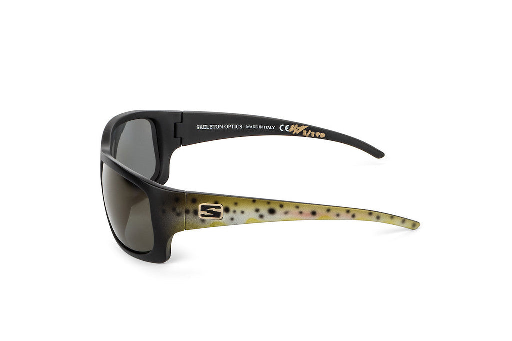 Outlaw sunglasses, brown trout fishing edition, side view
