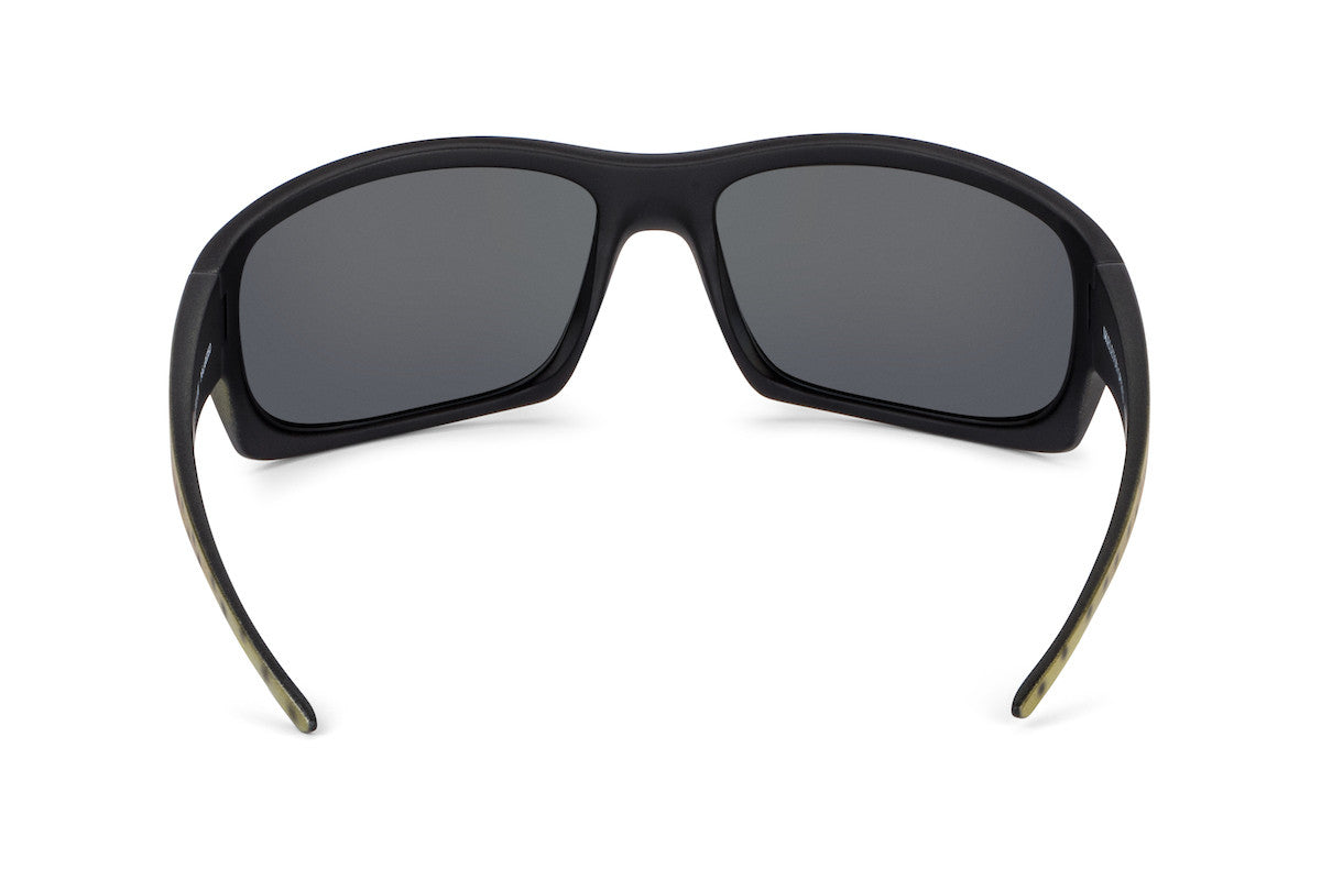 Outlaw sunglasses, brown trout fishing edition, on-face view