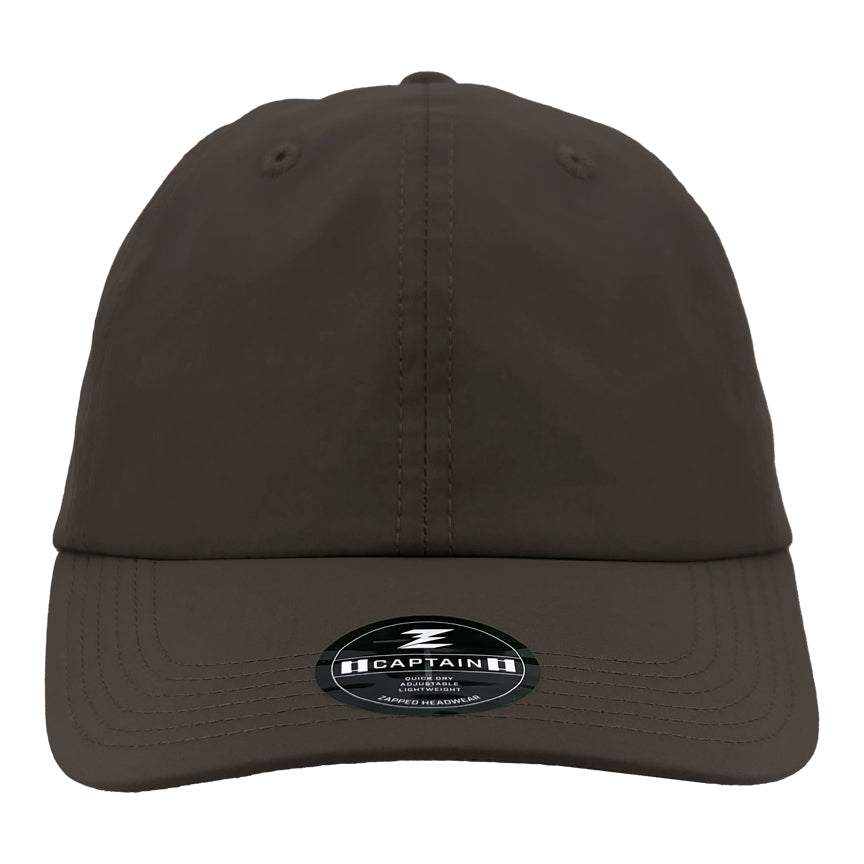 Custom Zapped Headwear Captain 6-Panel Dad Hat in Charcoal, ready for personalized logo or design