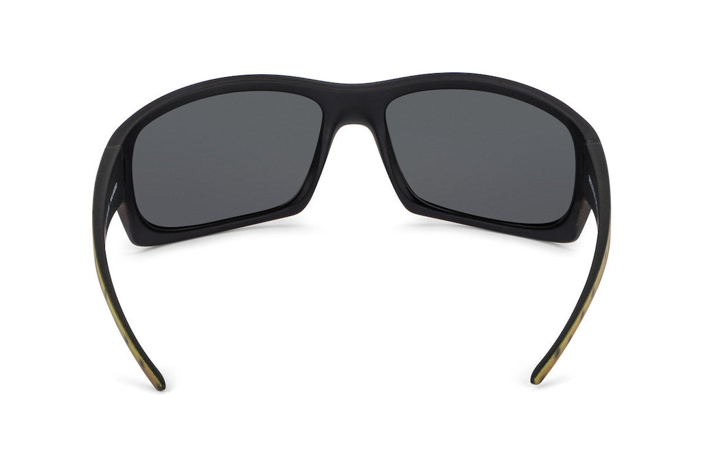 Outlaw sunglasses, cutthroat trout fishing edition, on-face view