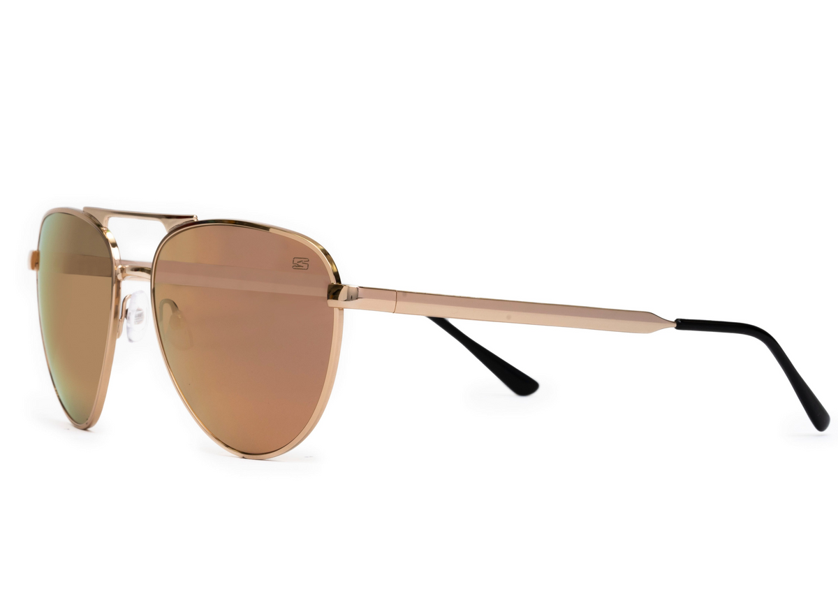 Aviator sunglasses in rose gold with pink lens
