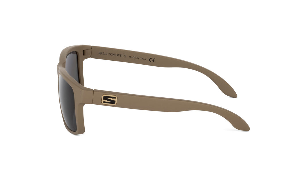 Decoy sunglasses in coyote tan finish, temple detail
