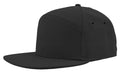 Custom Zapped Headwear Gunny 7-Panel Canvas Snapback Hat in Black, ready for personalized logo or design