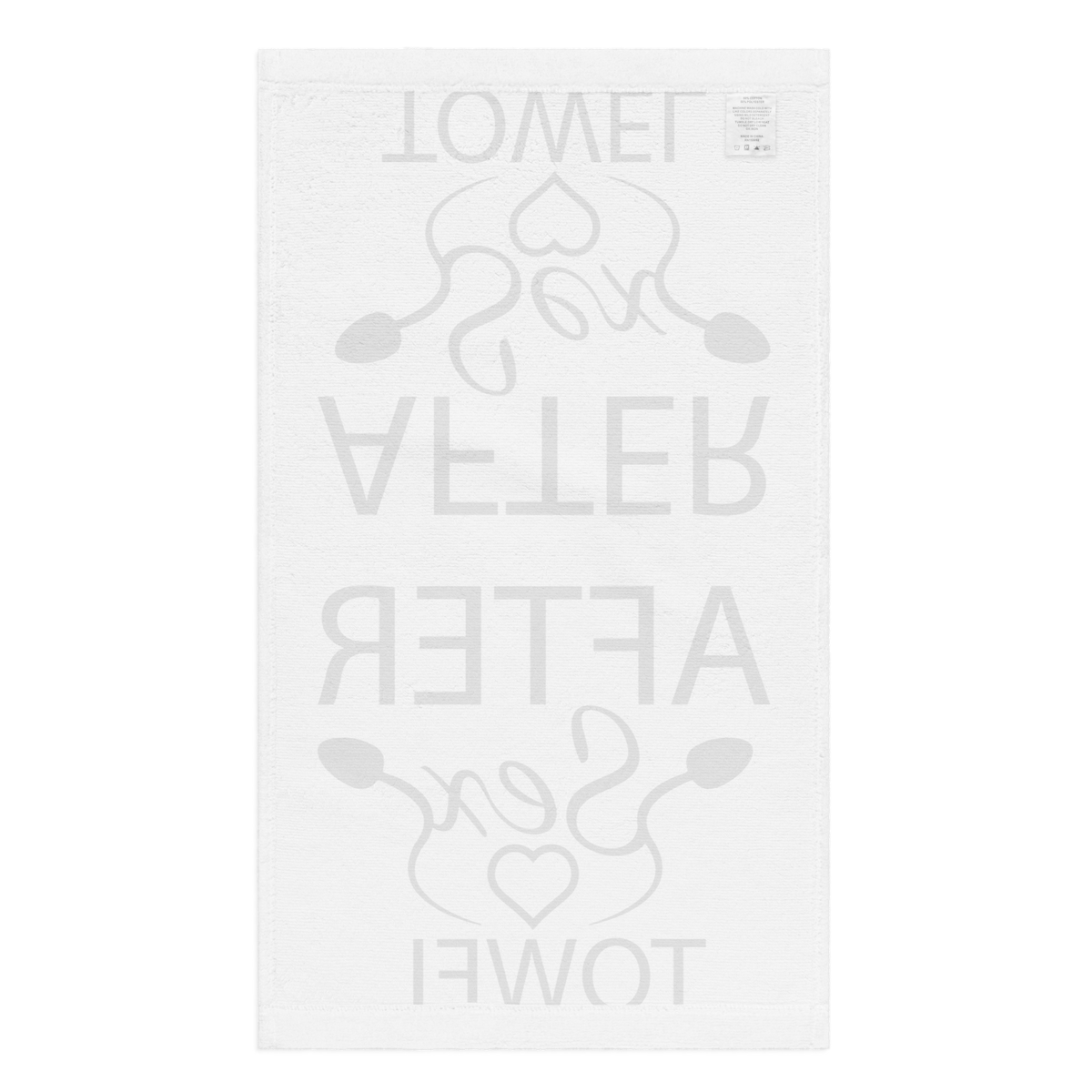 Novelty hand towel, back view