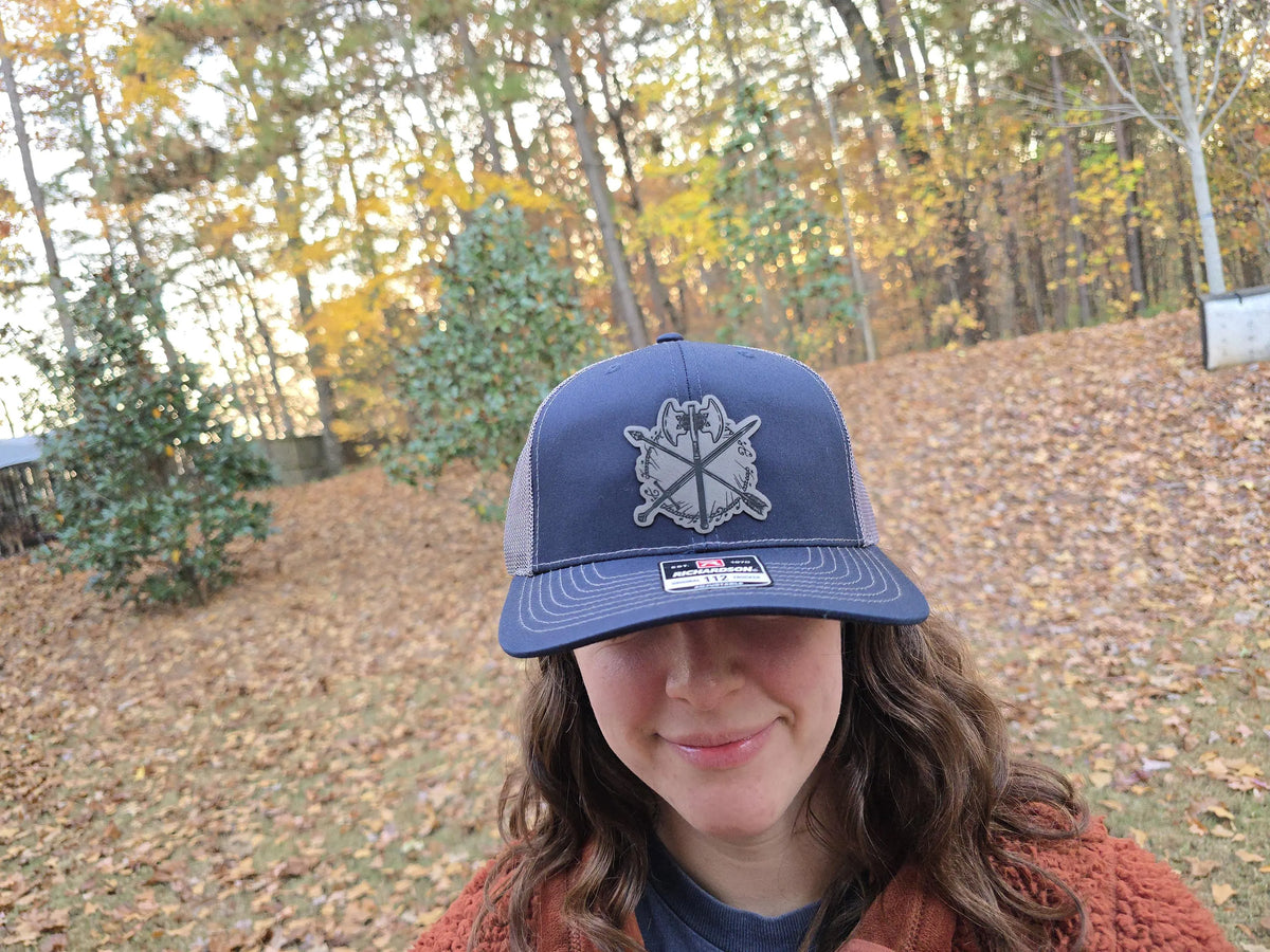 Lord of the Rings-inspired leather patch trucker hat, color option
