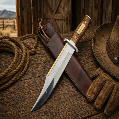 Iron Mistress Bowie Knife – D2 Steel Blade Wood Handle