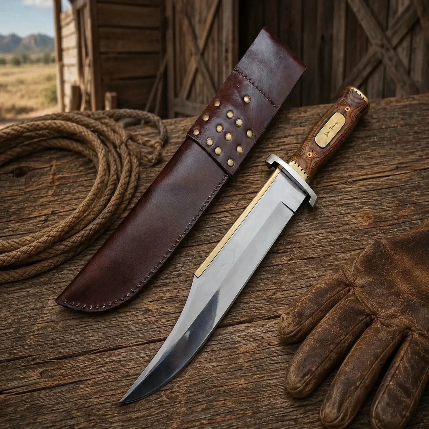 Iron Mistress Bowie Knife – D2 Steel Blade Wood Handle