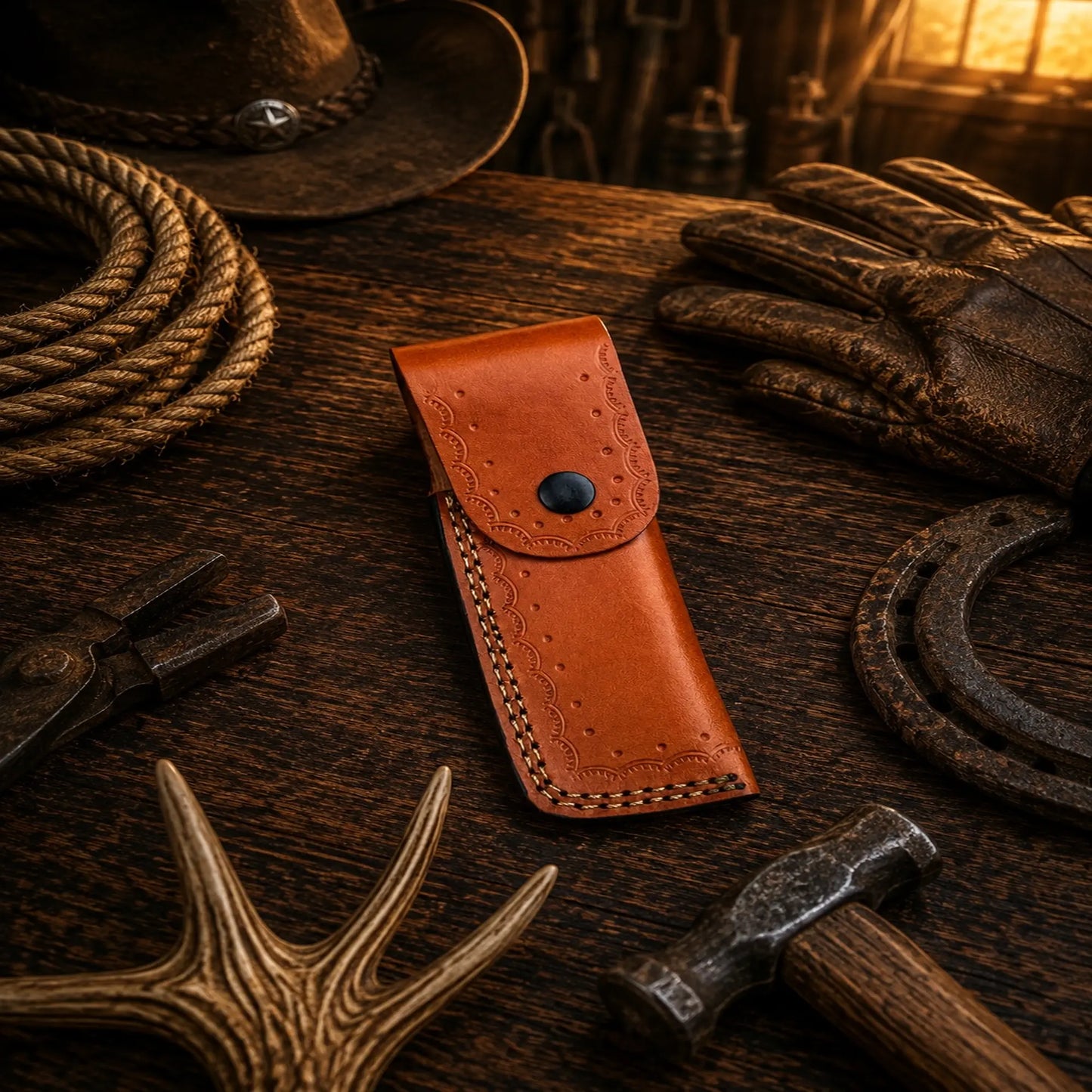 The Master Barber Damascus Steel Straight Razor – Rosewood Handle
