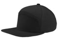 Custom Zapped Headwear Osprey Elite 7-Panel Snapback Hat in Black, ready for personalized logo or design