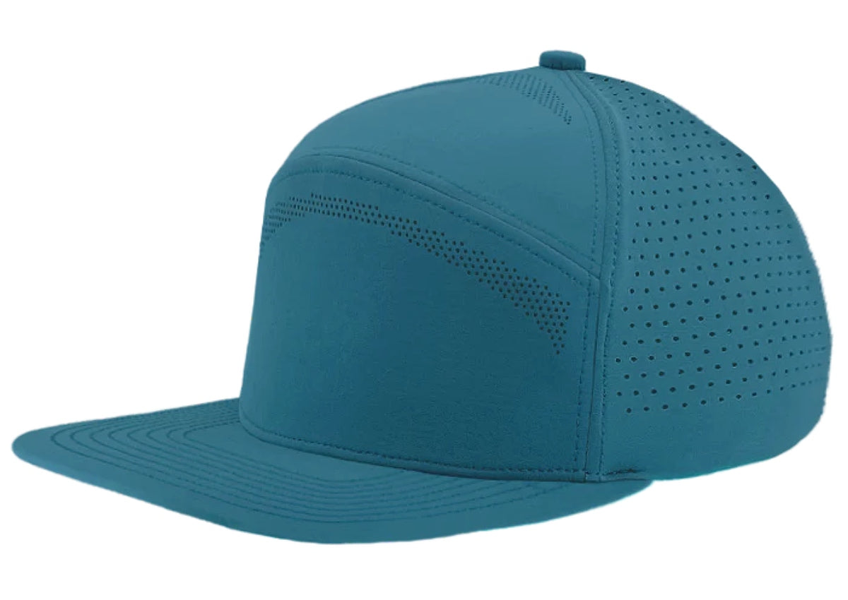 Custom Zapped Headwear Osprey Elite 7-Panel Snapback Hat in Royal Blue, ready for personalized logo or design