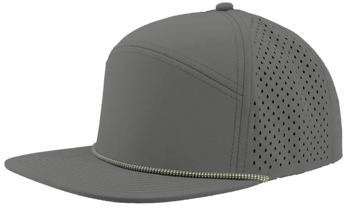 Custom Zapped Headwear Osprey R+ Perforated Rope Hat in Grey/Grey Grid, ready for personalized logo or design