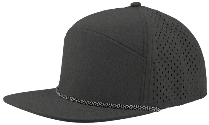 Custom Zapped Headwear Osprey R+ Perforated Rope Hat in Graphite/Grey Chainlink Rope, ready for personalized logo or design