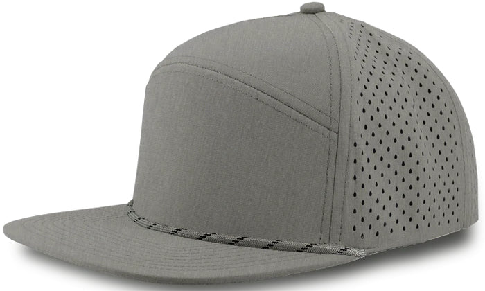 Custom Zapped Headwear Osprey R+ Perforated Rope Hat in Heather Grey/Grey Twisted Rope, ready for personalized logo or design