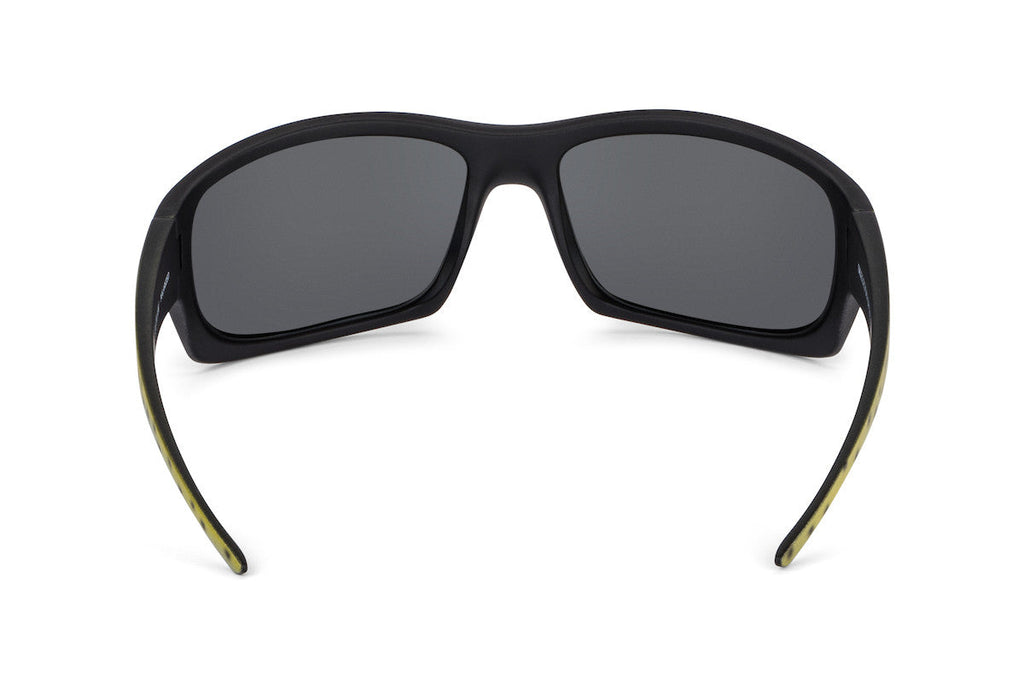 Outlaw sunglasses, rainbow trout fishing edition, on-face view