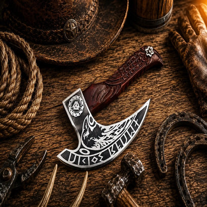 Raven Etched Viking Pizza Cutter – Handmade Kitchen Gift