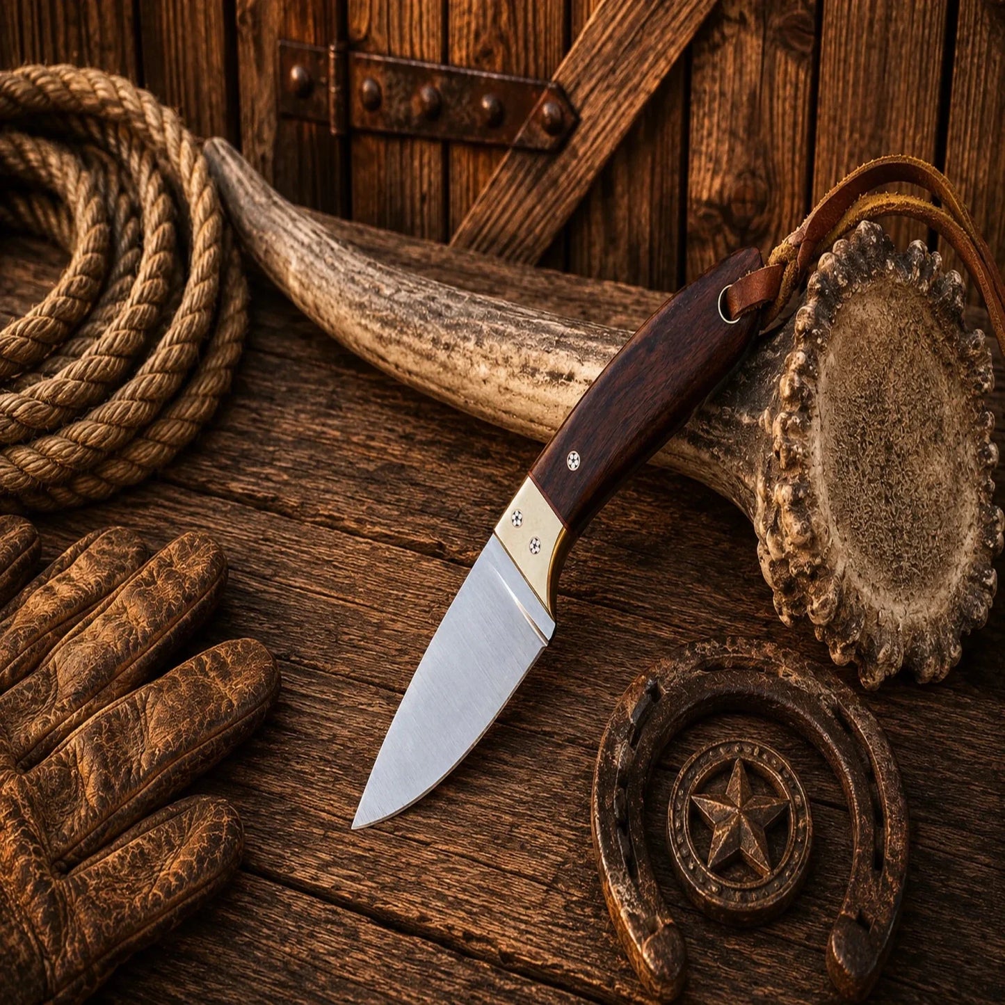 Tapadero Ranch Master Buckaroo Knife – D2 steel Cross Draw sheath Edition