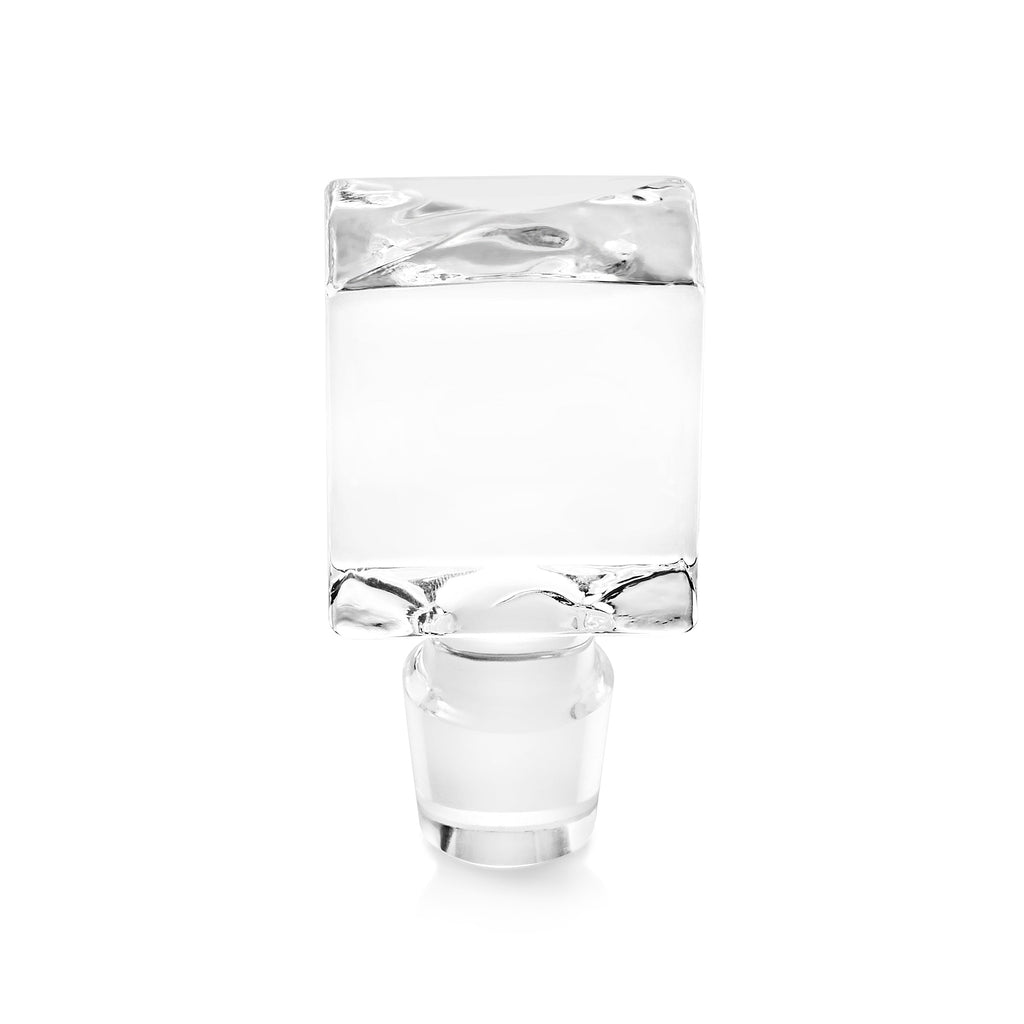 Solid rectangular glass decanter stopper
