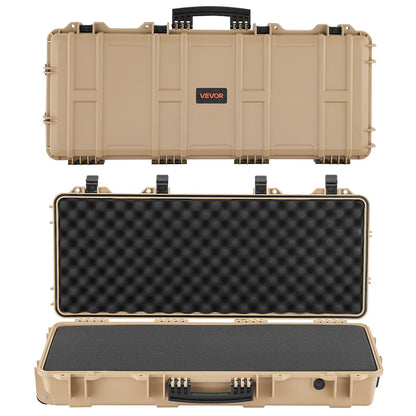 36" Hard Rifle Case, Lockable Rifle Case with 4 Layers Pre-cut Foams,Gun Storage with Wheels, IP67 Waterproof & Dustproof Pistol Storage Cases for Rifles, Shotguns, Airsoft Guns
