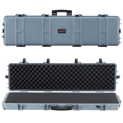 50" Hard Rifle Case, Lockable Rifle Case with Pre-cut Foams,Movable Gun Storage with Wheels, IP67 Waterproof & Dustproof Pistol Storage for Rifle, Shotgun, Airsoft Gun