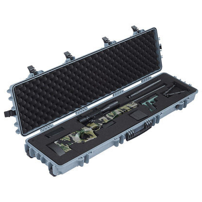 50" Hard Rifle Case, Lockable Rifle Case with Pre-cut Foams,Movable Gun Storage with Wheels, IP67 Waterproof & Dustproof Pistol Storage for Rifle, Shotgun, Airsoft Gun
