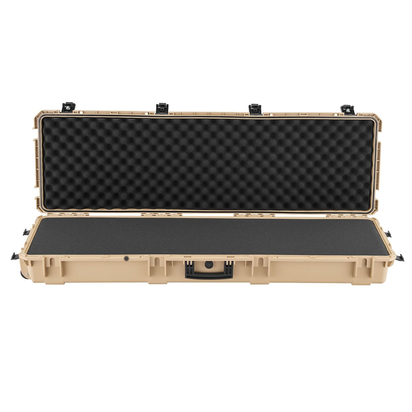 52" Hard Rifle Case, Lockable Rifle Case with Pre-cut Foams, Gun Storage with Wheels, Heavy Duty IP67 Waterproof & Dustproof Pistol Storage Cases for Rifles, Shotguns, Airsoft Guns