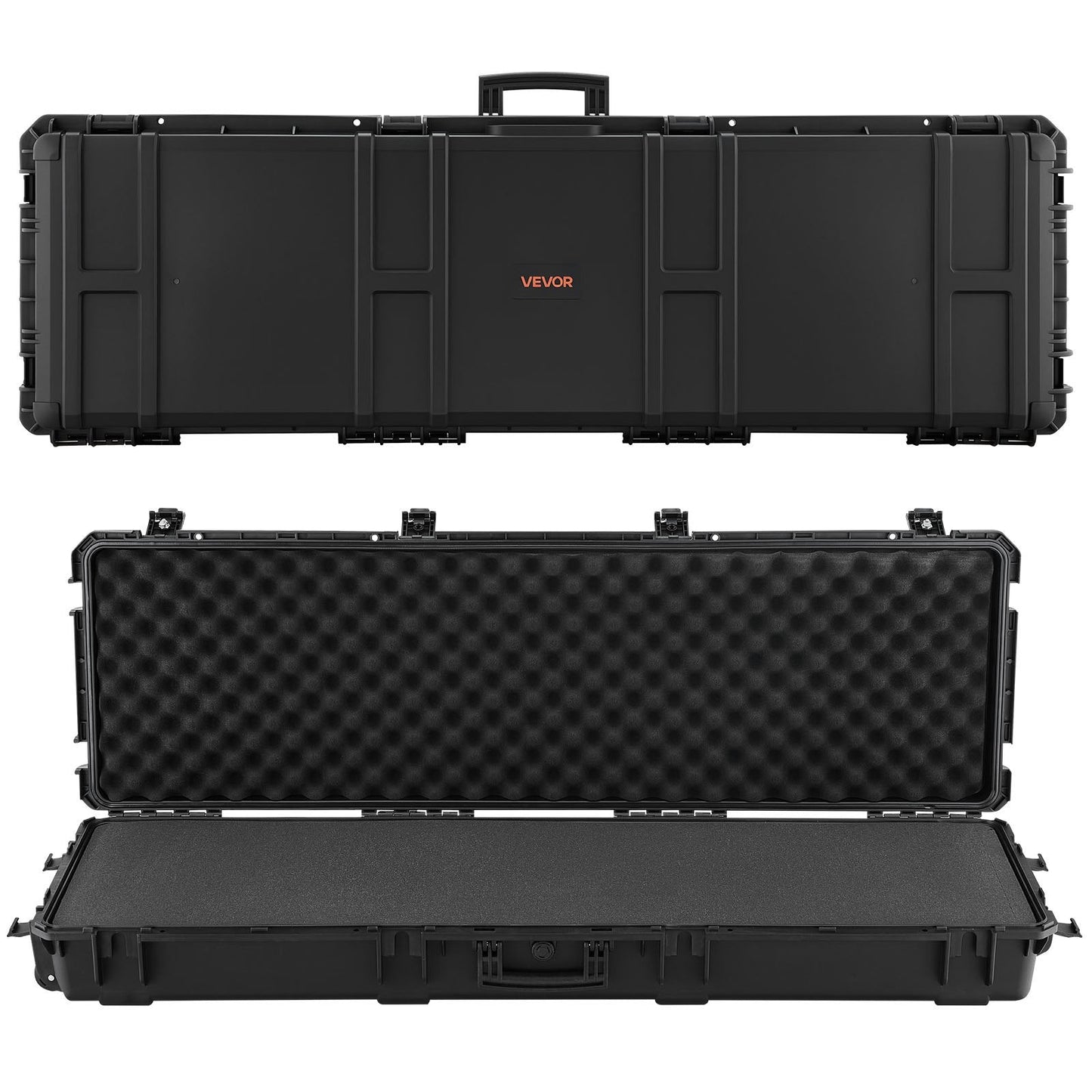 52" Hard Rifle Case, Lockable Rifle Case with Pre-cut Foams, Gun Storage with Wheels, Heavy Duty IP67 Waterproof & Dustproof Pistol Storage Cases for Rifles, Shotguns, Airsoft Guns