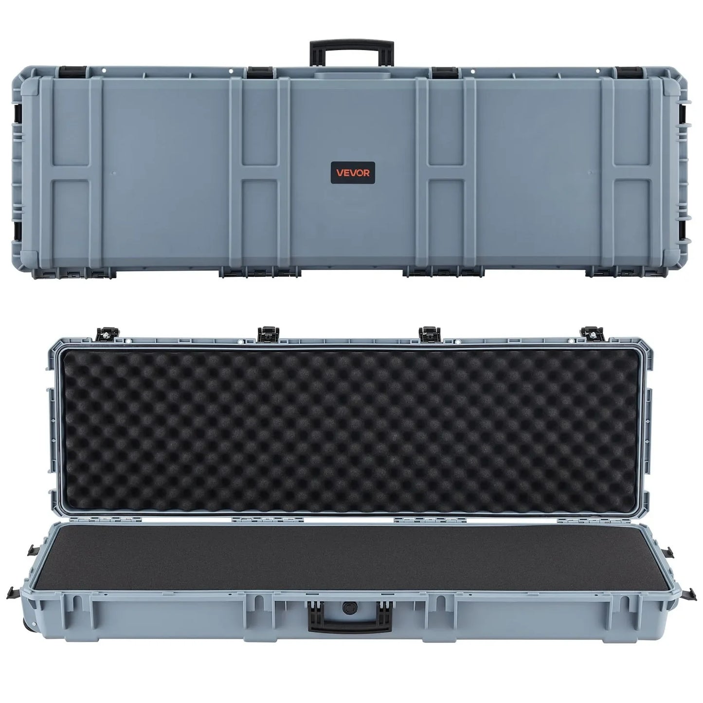 52" Hard Rifle Case, Lockable Rifle Case with Pre-cut Foams, Gun Storage with Wheels, Heavy Duty IP67 Waterproof & Dustproof Pistol Storage Cases for Rifles, Shotguns, Airsoft Guns