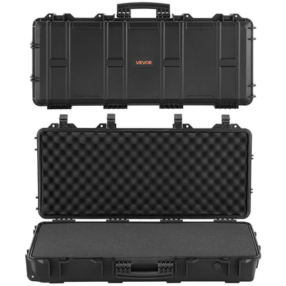 36" Hard Rifle Case, Lockable Rifle Case with 4 Layers Pre-cut Foams,Gun Storage with Wheels, IP67 Waterproof & Dustproof Pistol Storage Cases for Rifles, Shotguns, Airsoft Guns