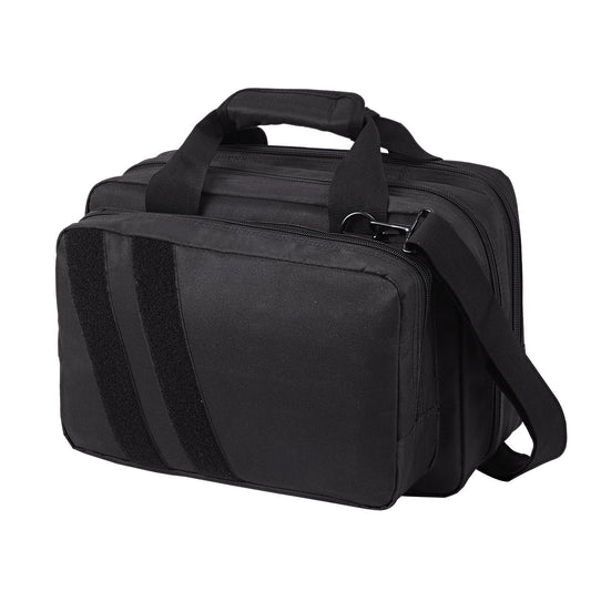 Range Bag for 2 Pistols, Tactical Gun Bag with 2 Built-in Removable Pistol Bags & 6 Detachable Magazines, Gun Range Bag for Outdoor Hunting Shooting, Lockable Carrying Handgun Bag Case