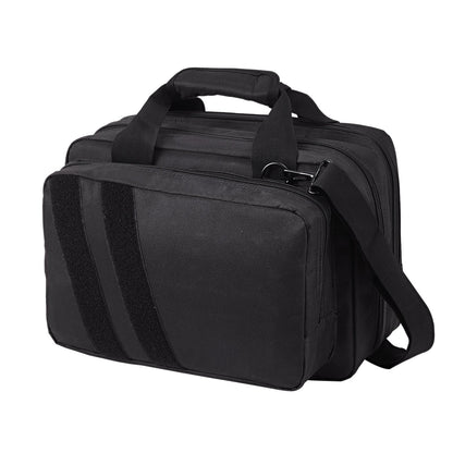 Range Bag for 2 Pistols, Tactical Gun Bag with 2 Built-in Removable Pistol Bags & 6 Detachable Magazines, Gun Range Bag for Outdoor Hunting Shooting, Lockable Carrying Handgun Bag Case