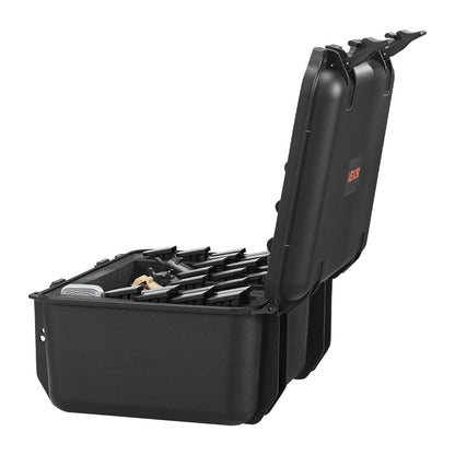 Hard Pistol Case, Heavy Duty Hard Gun Case with XPE Foam Lining, Waterproof Pistol Storage Box with Customizable Interior & Handle for Gun, Lenses, Camera, Gear, TSA Compliant, 15.9x12.5x7.5 in