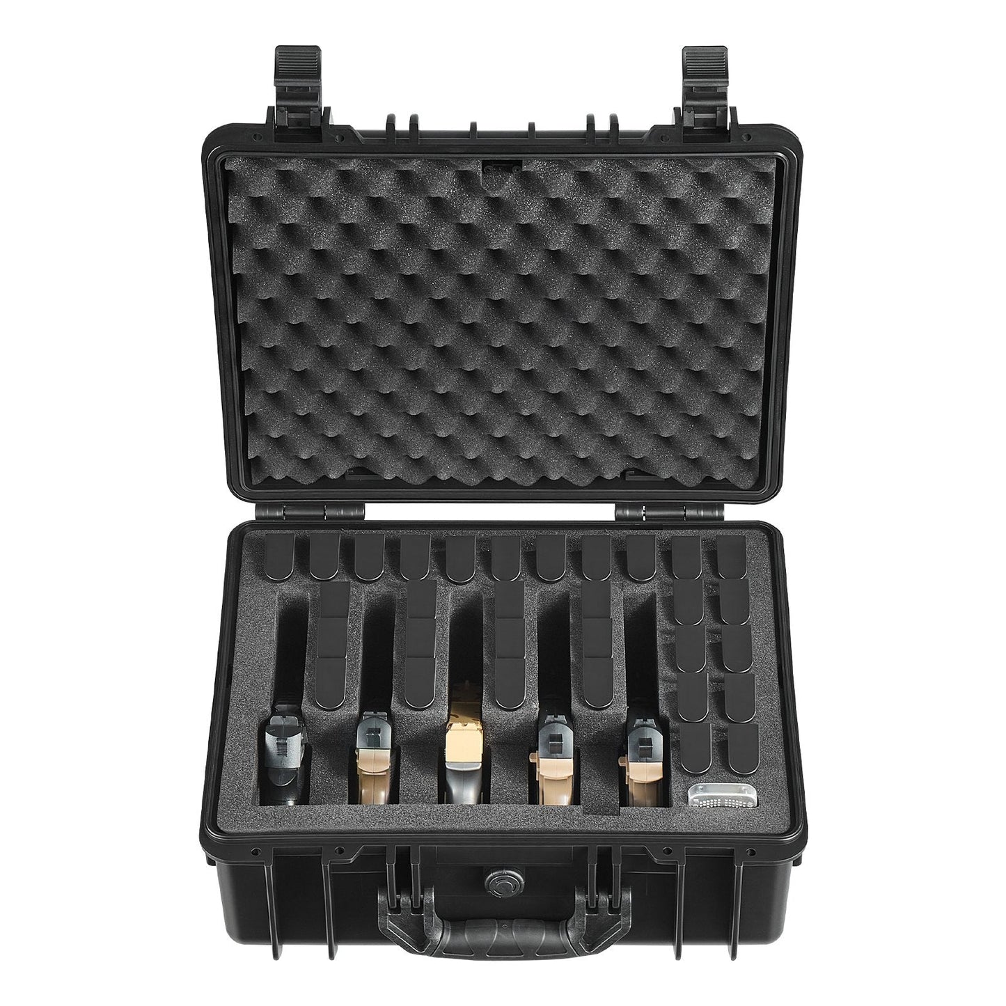 Hard Pistol Case, Heavy Duty Hard Gun Case with XPE Foam Lining, Waterproof Pistol Storage Box with Customizable Interior & Handle for Gun, Lenses, Camera, Gear, TSA Compliant, 18.7x12.5x7.5 in