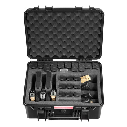 Hard Pistol Case, Heavy Duty Hard Gun Case with XPE Foam Lining, Waterproof Pistol Storage Box with Customizable Interior & Handle for Gun, Lenses, Camera, Gear, TSA Compliant, 19.3x17.1x8.3 in