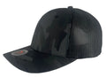 Custom Zapped Headwear Warrior Camo Trucker Snapback Hat in Black Camo/Black, ready for personalized logo or design
